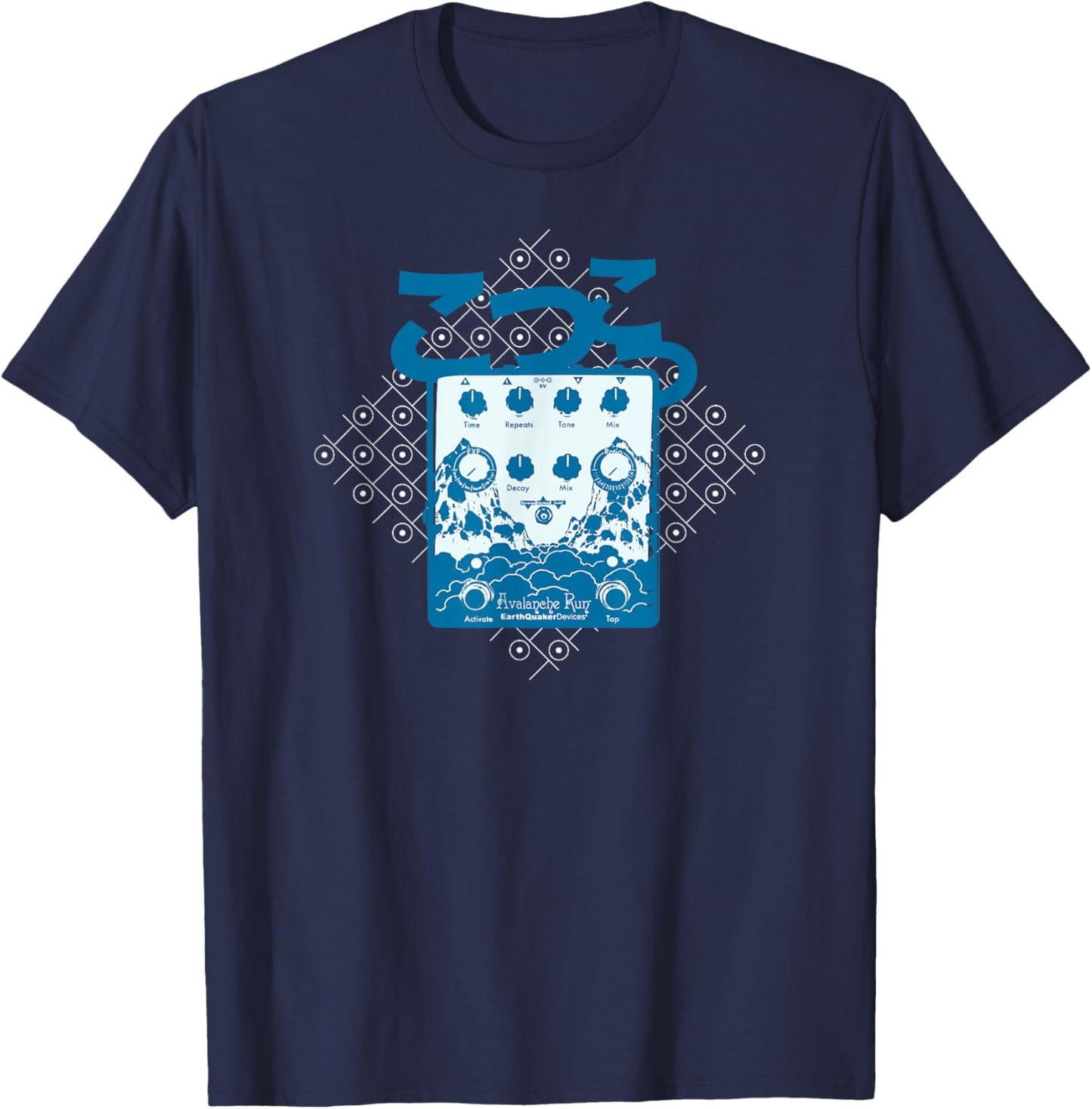 Kotsu Kotsu + Avalanche Run :: Music, Guitar Pedal, Creative T-Shirt - T-Shirt | Navy