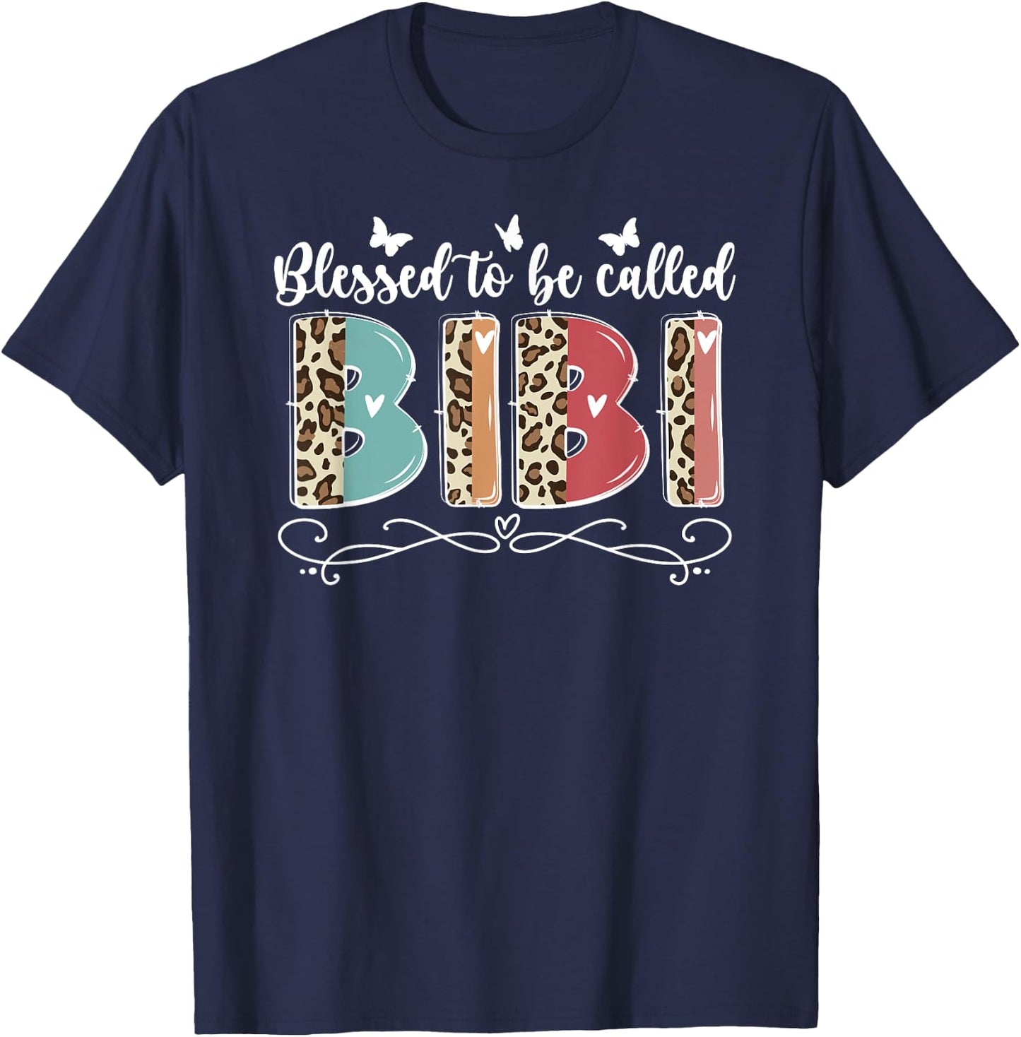 Blessed To Be Called Bibi Grandma Bibi Grandmother T-Shirt - T-Shirt | Navy