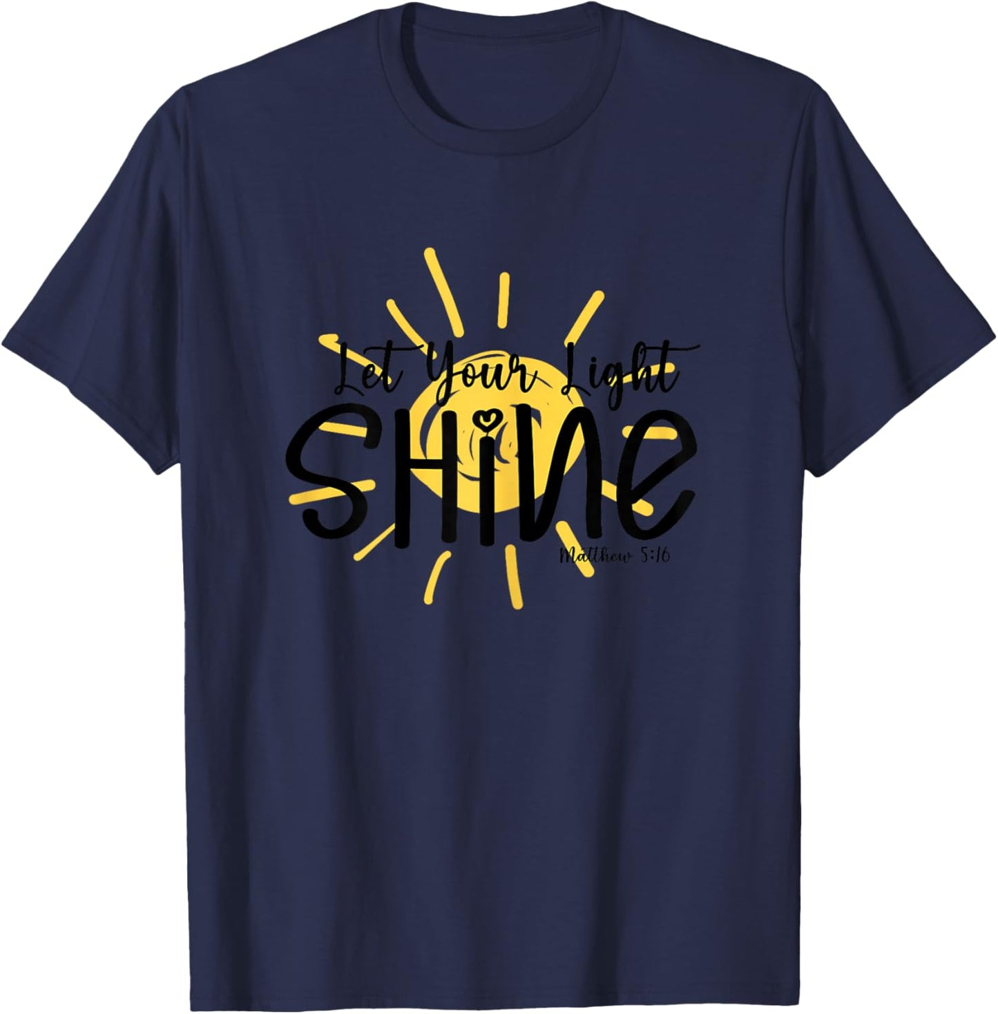 Let Your Light Shine Christian Women Bible T-Shirt - T-Shirt | Navy