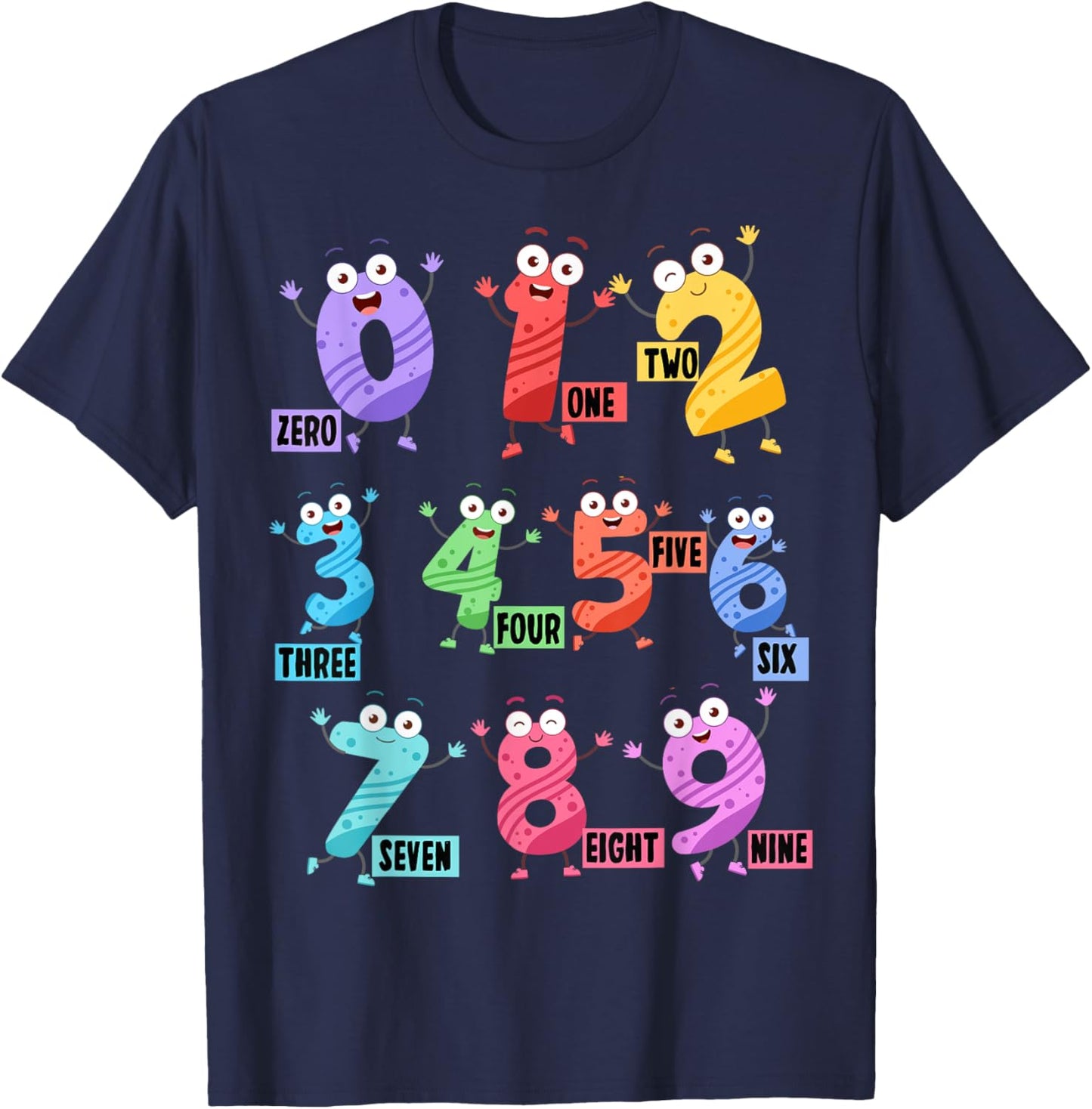 Maths Day Costume With Numbers On Idea Kids Maths Number T-Shirt - T-Shirt | Navy