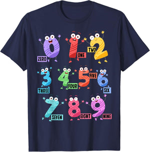Maths Day Costume With Numbers On Idea Kids Maths Number T-Shirt - T-Shirt | Navy