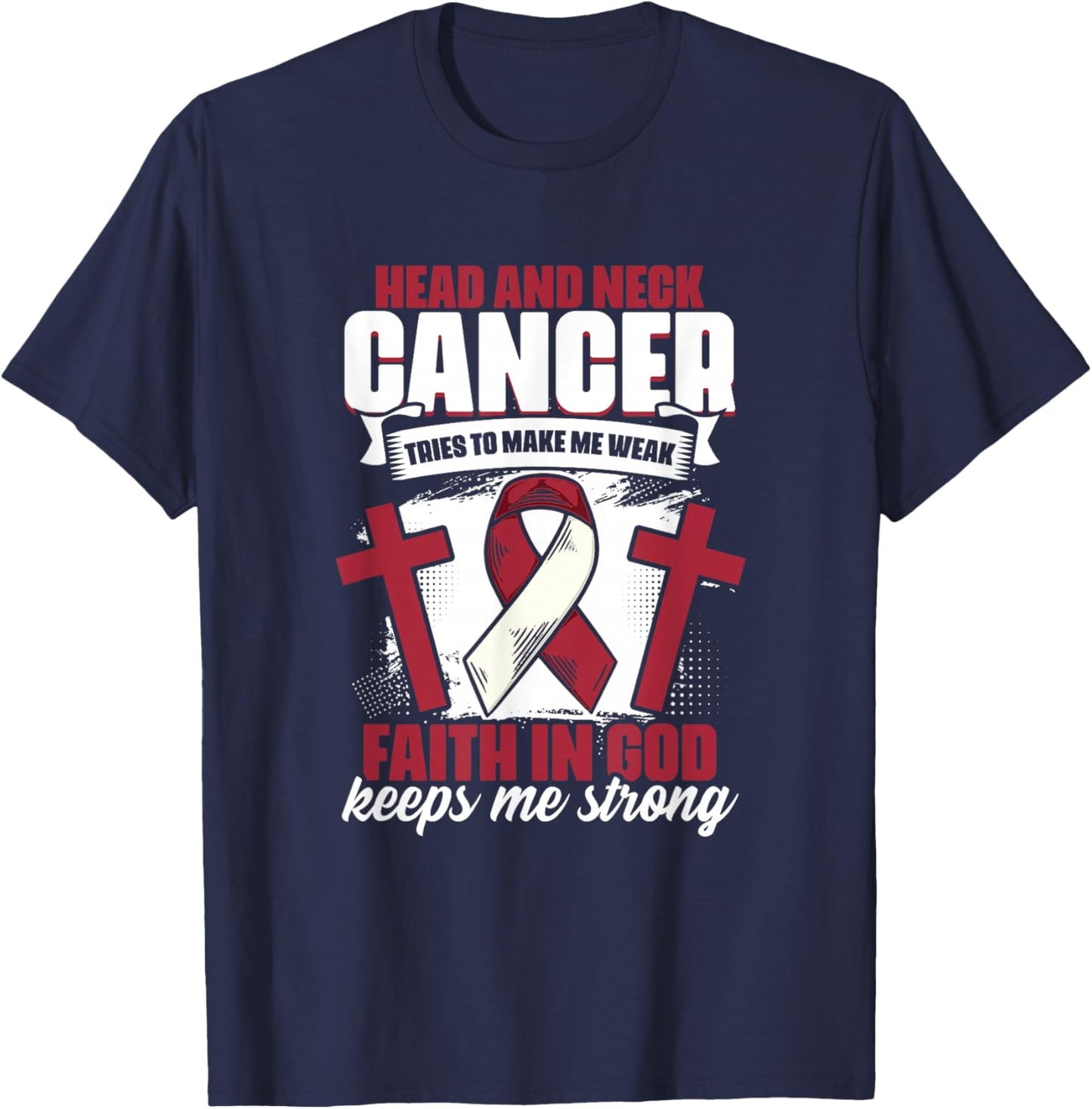 Faith In God - Oral Throat Head And Neck Cancer Awareness T-Shirt - T-Shirt | Navy