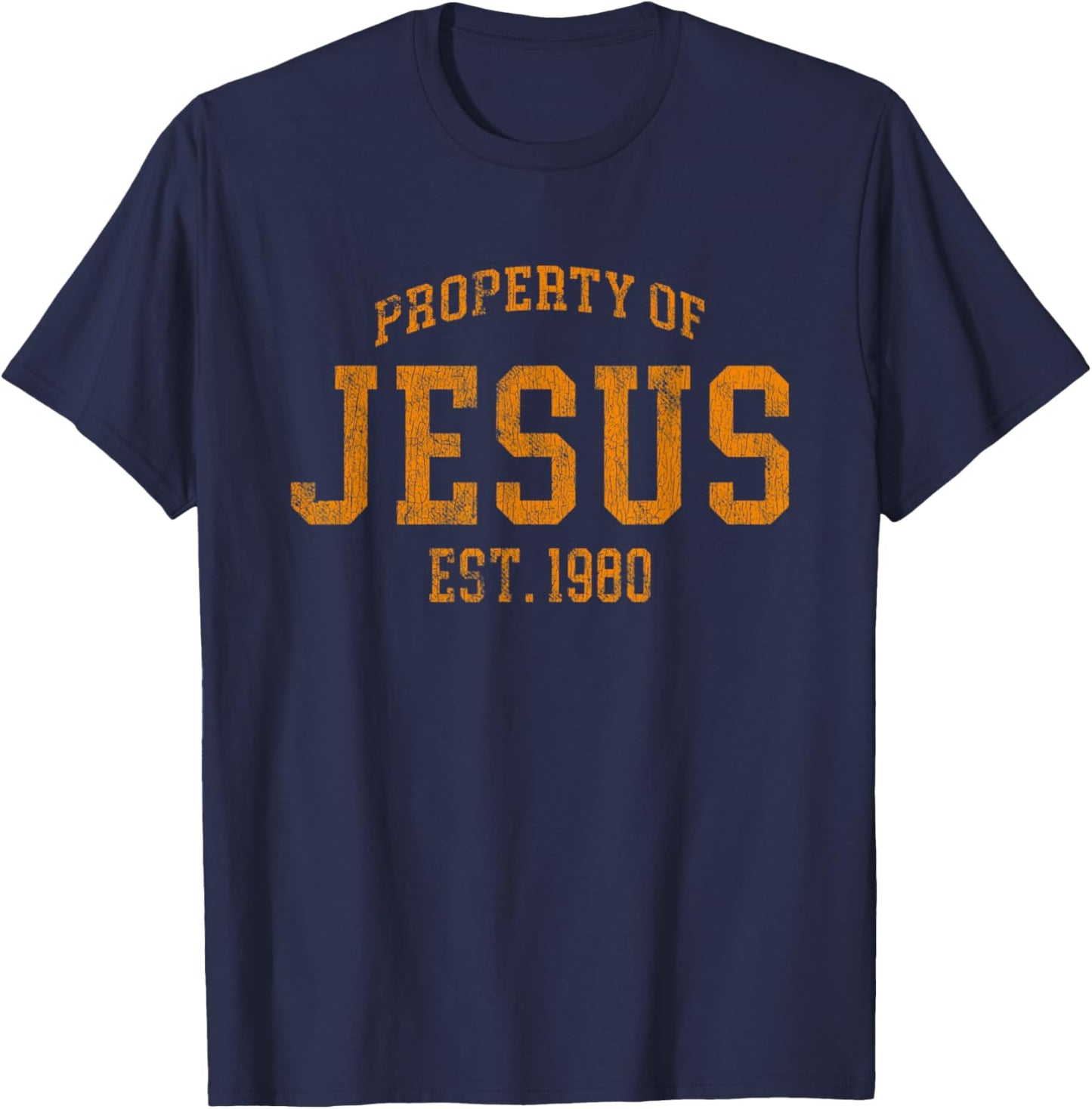 Vintage Property Of Jesus Est 1980s T-Shirt - T-Shirt | Navy