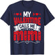 My Valentine Calls Me Mimi Groovy Valentine Hearts T-Shirt - T-Shirt | Navy