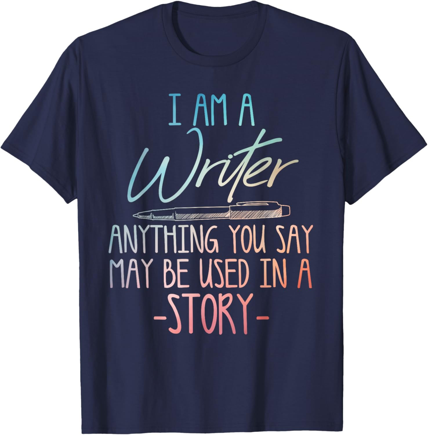 Writer Art Women Writing Lover Author Poet Writer T-Shirt - T-Shirt | Navy