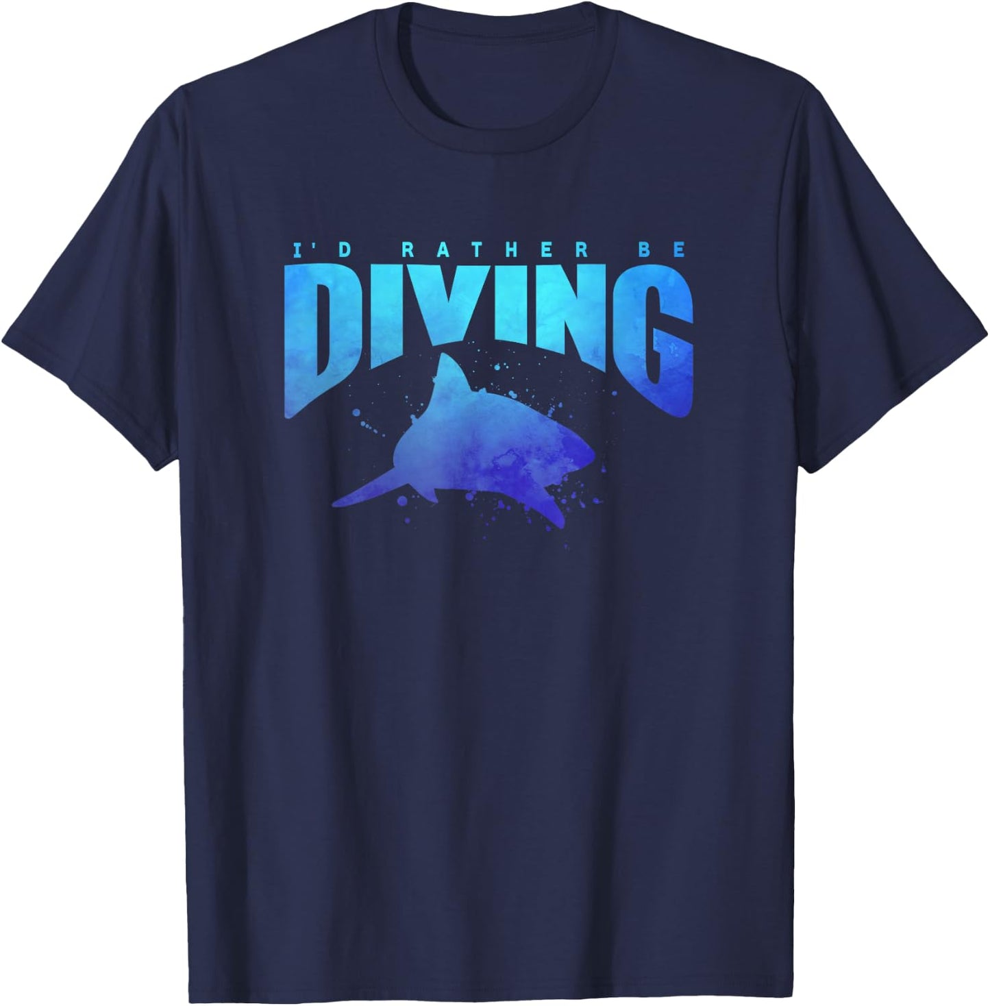 I'D RATHER BE DIVING Shark Beach Lover Snorkel Scuba Diver T-Shirt - T-Shirt | Navy