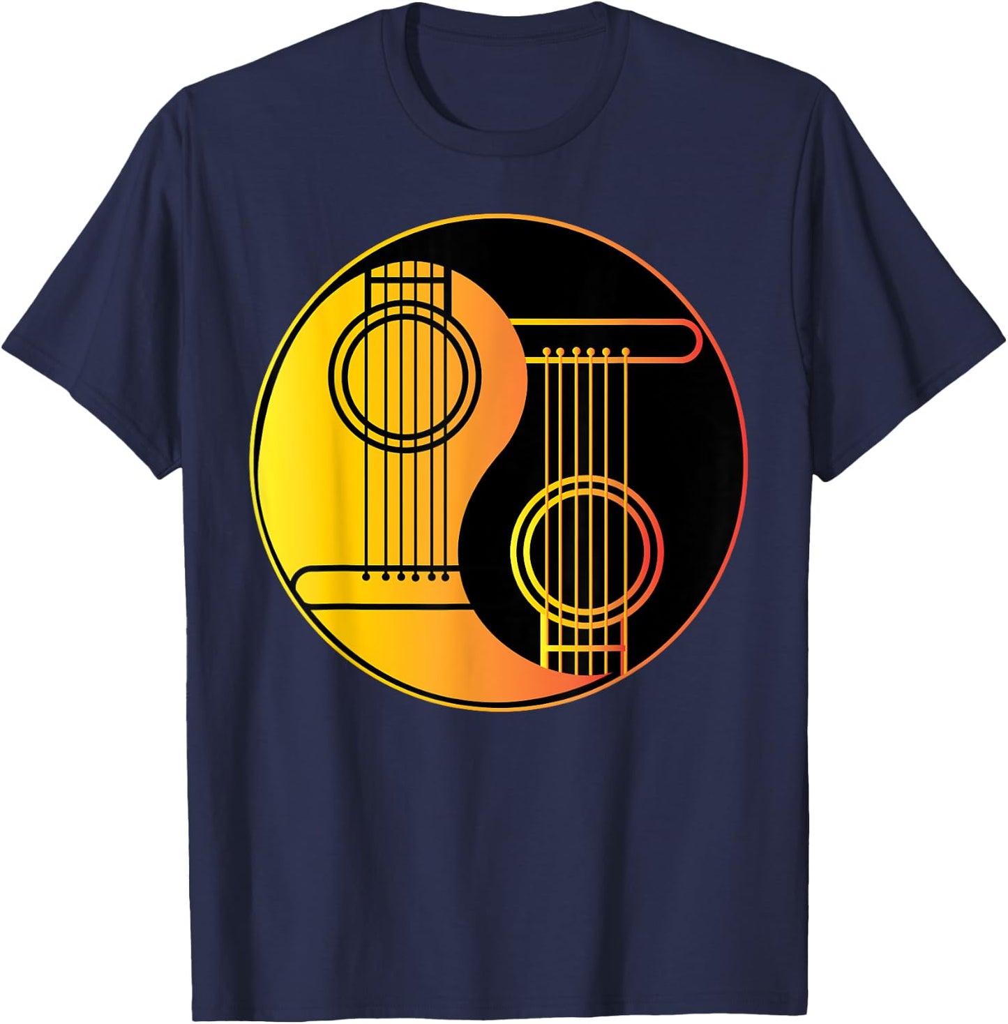 Yin and Yang Guitar | T-Shrit for Guitarist T-Shirt - T-Shirt | Navy