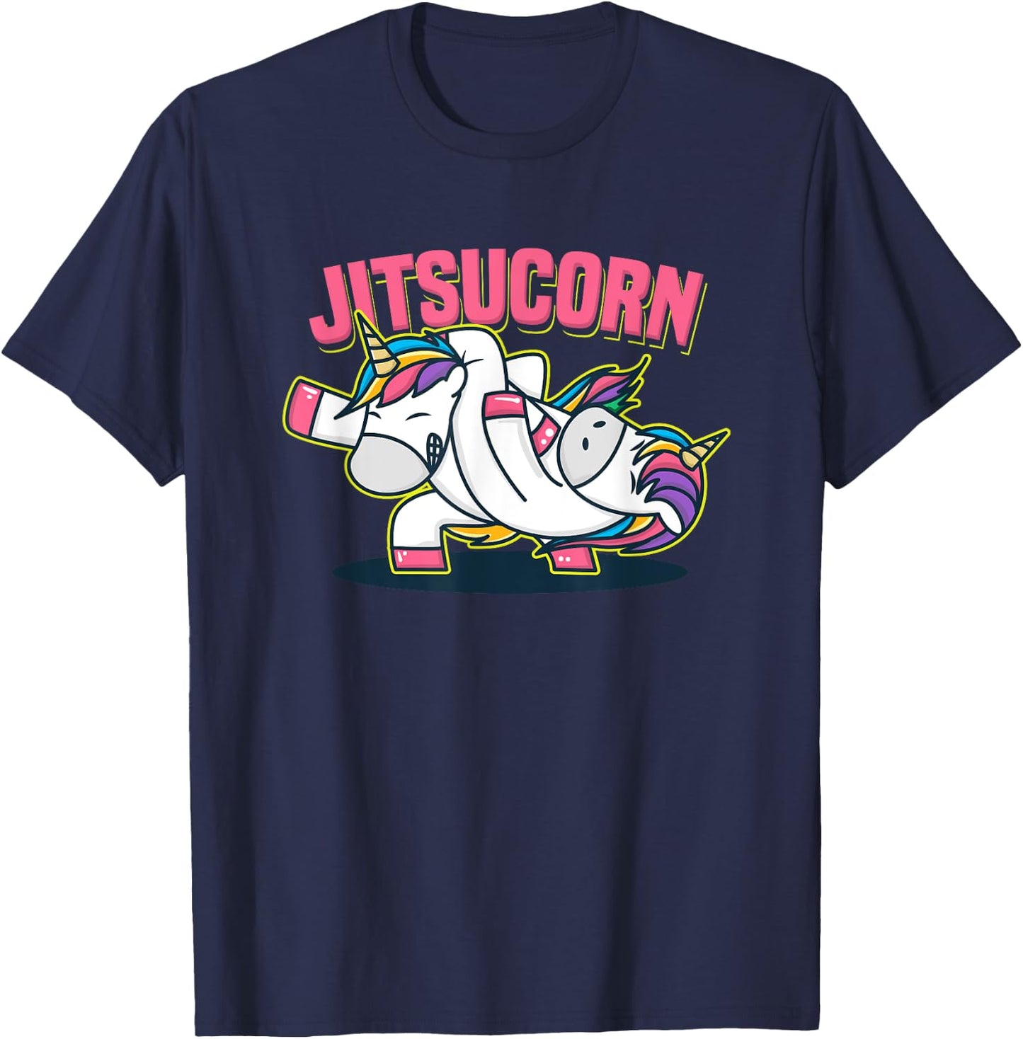 Funny Jiu Jitsu Cute Unicorn Self Defense T-Shirt - T-Shirt | Navy
