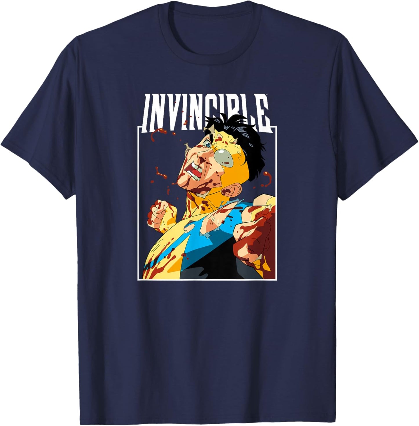 Invincible - Battle Damaged Mark Character Logo T-Shirt - T-Shirt | Navy