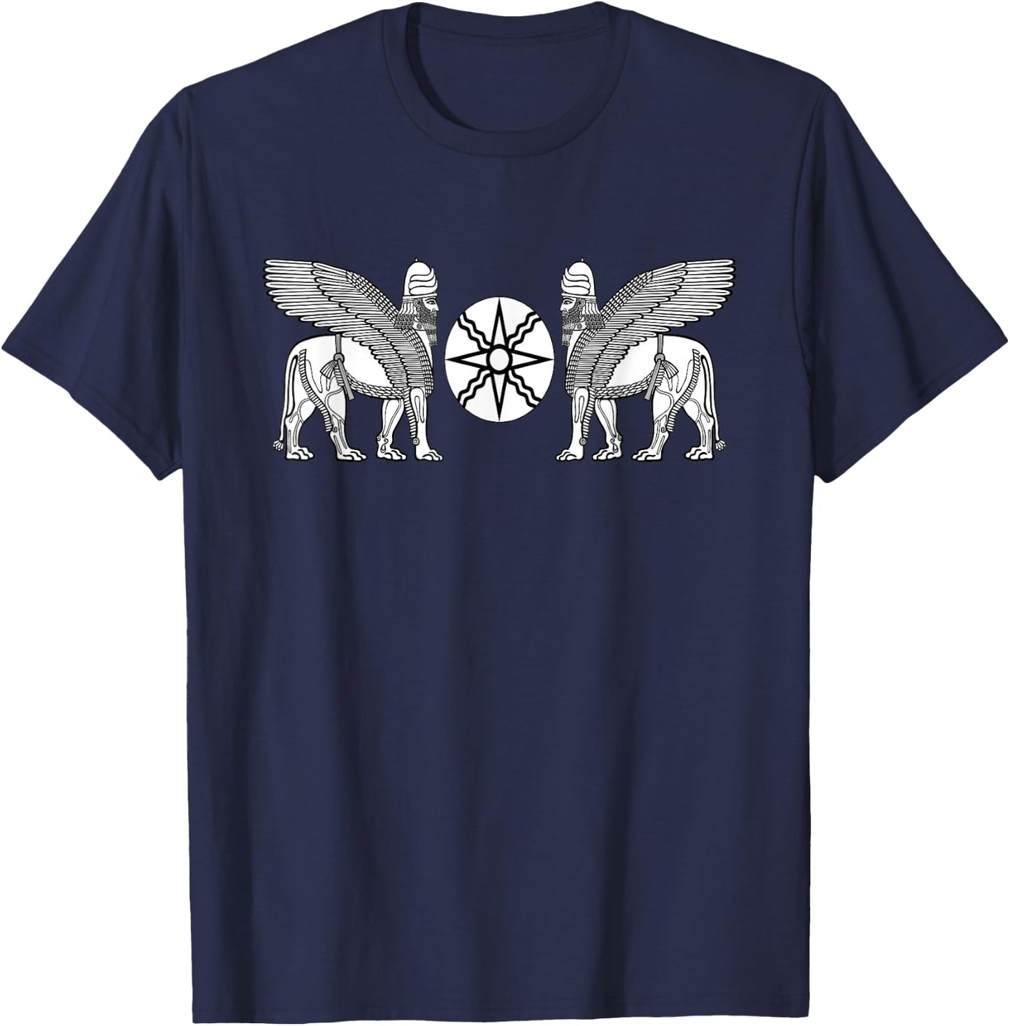Assyrian Lamassu Assyrian Flag T-Shirt - T-Shirt | Navy