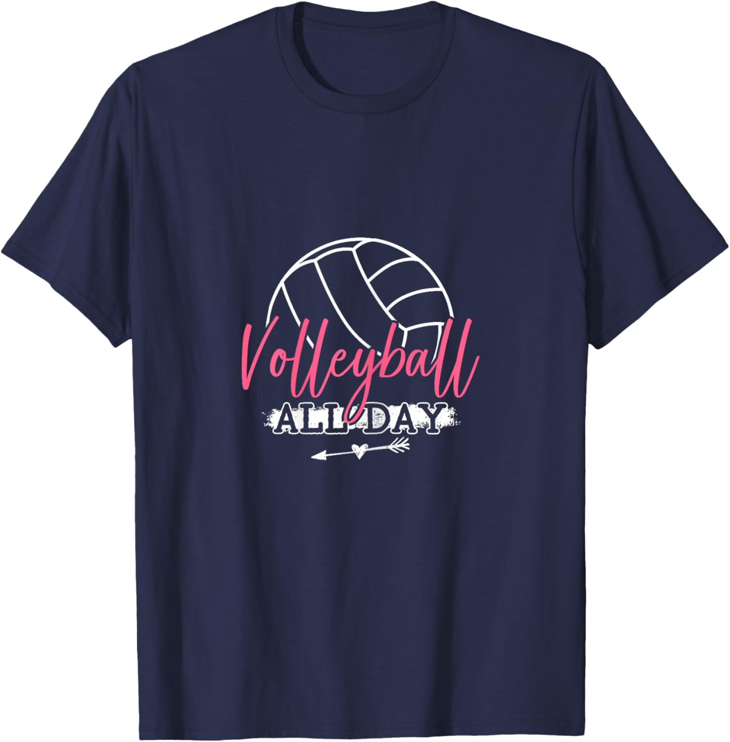 Funny Volleyball Shirt Girls Volleyball All Day T-Shirt - T-Shirt | Navy