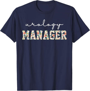 Retro Floral Urology Manager Urologists Nephrology Doctor T-Shirt - T-Shirt | Navy