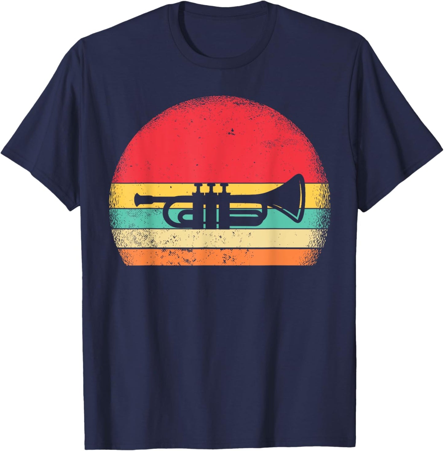 Vintage Retro Trumpet Retro Gift Women Boys Girls T-Shirt - T-Shirt | Navy