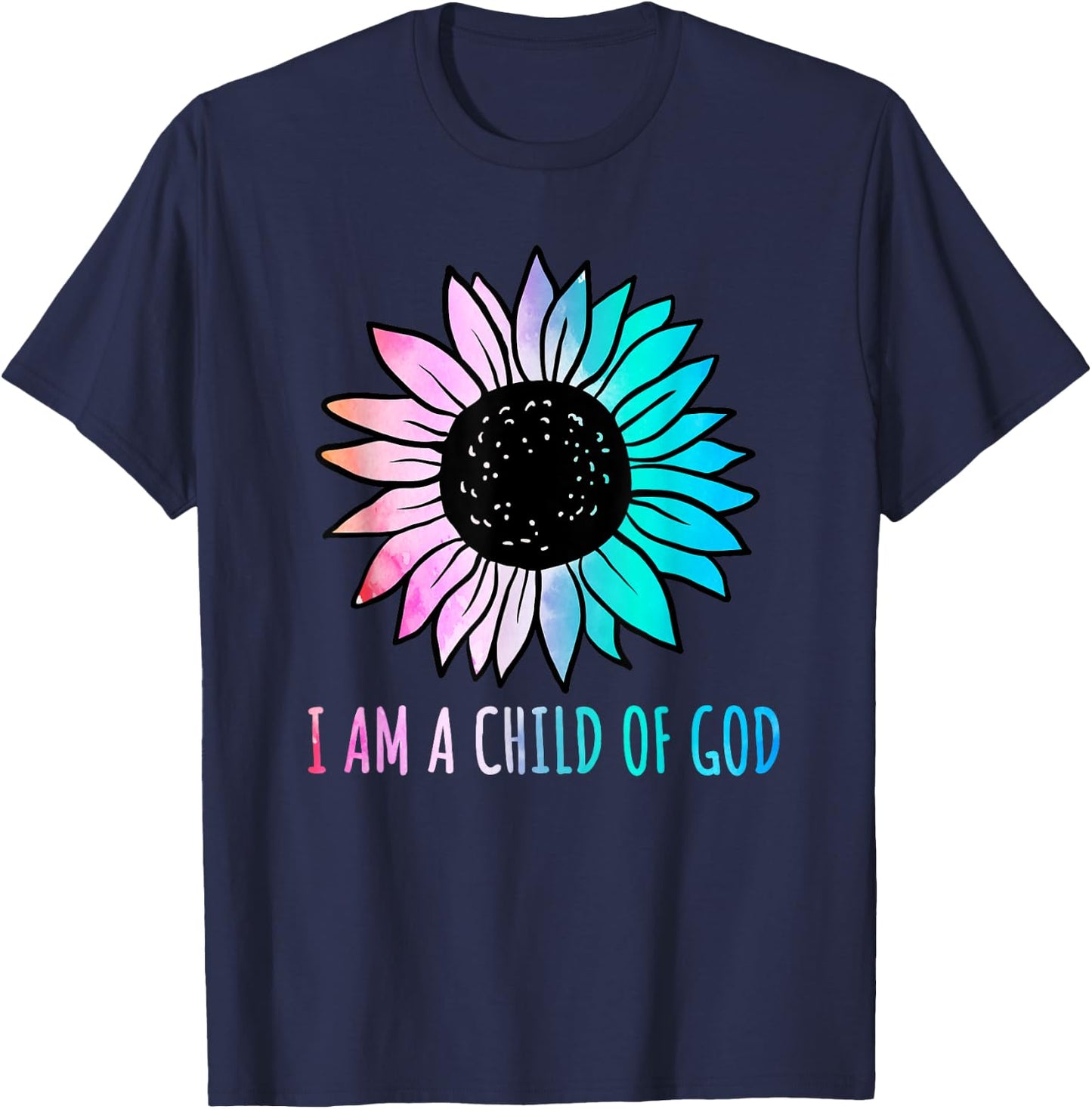 Cute Christian Salvation Quote Gift I Am a Child of God T-Shirt - T-Shirt | Navy