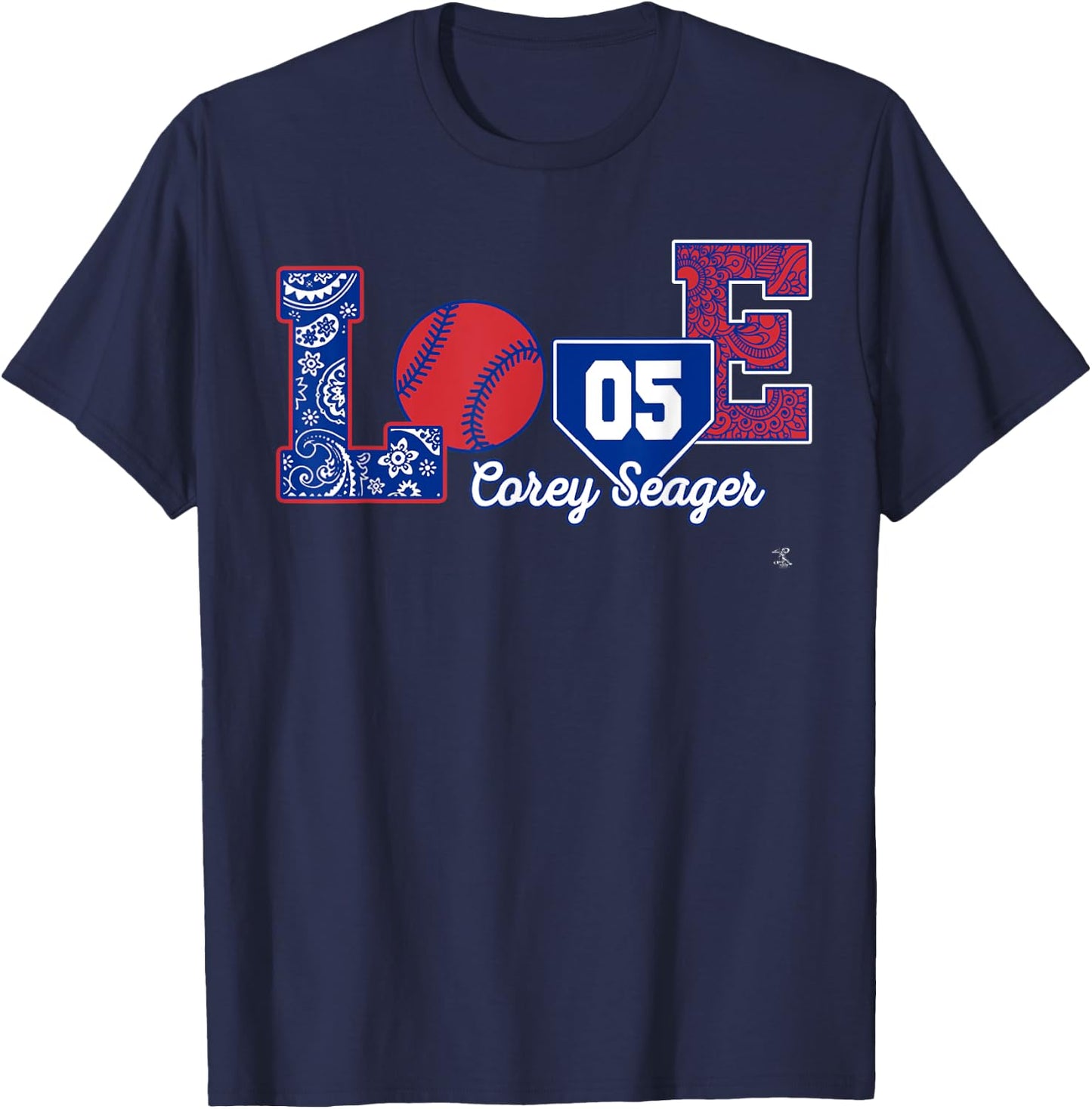 Corey Seager Love Player - Apparel T-Shirt - T-Shirt | Navy