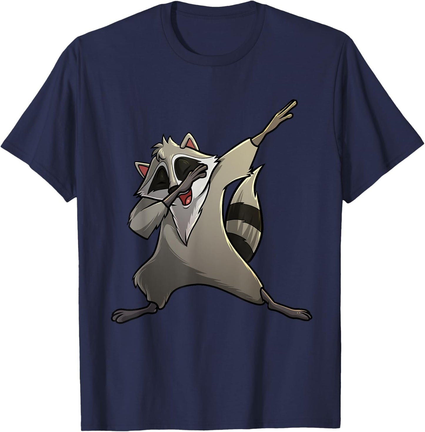 Funny Raccoon Gift Kids Men Women Cool Dabbing Animal T-Shirt - T-Shirt | Navy