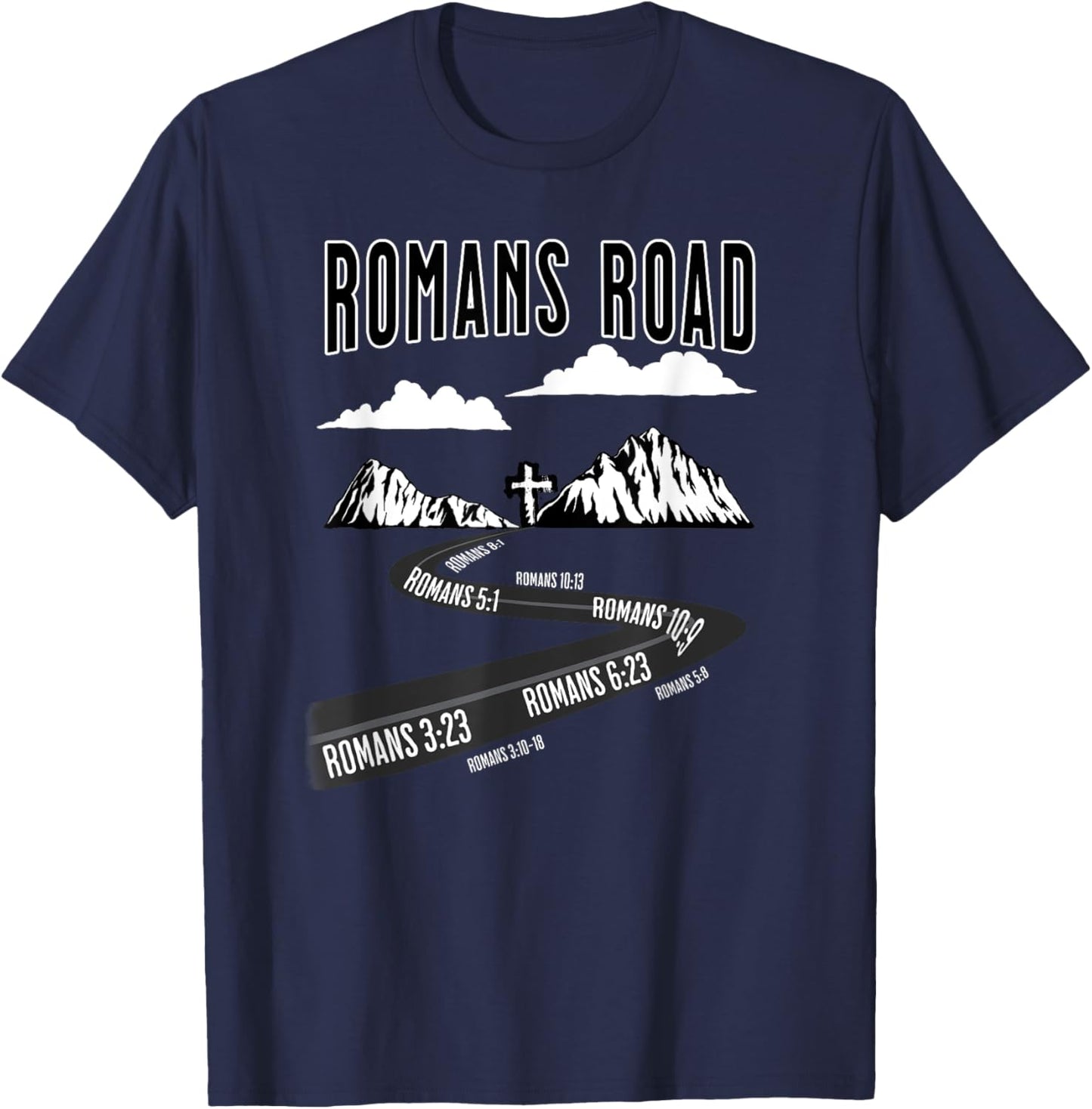 Romans Road to Salvation T-Shirt - T-Shirt | Navy