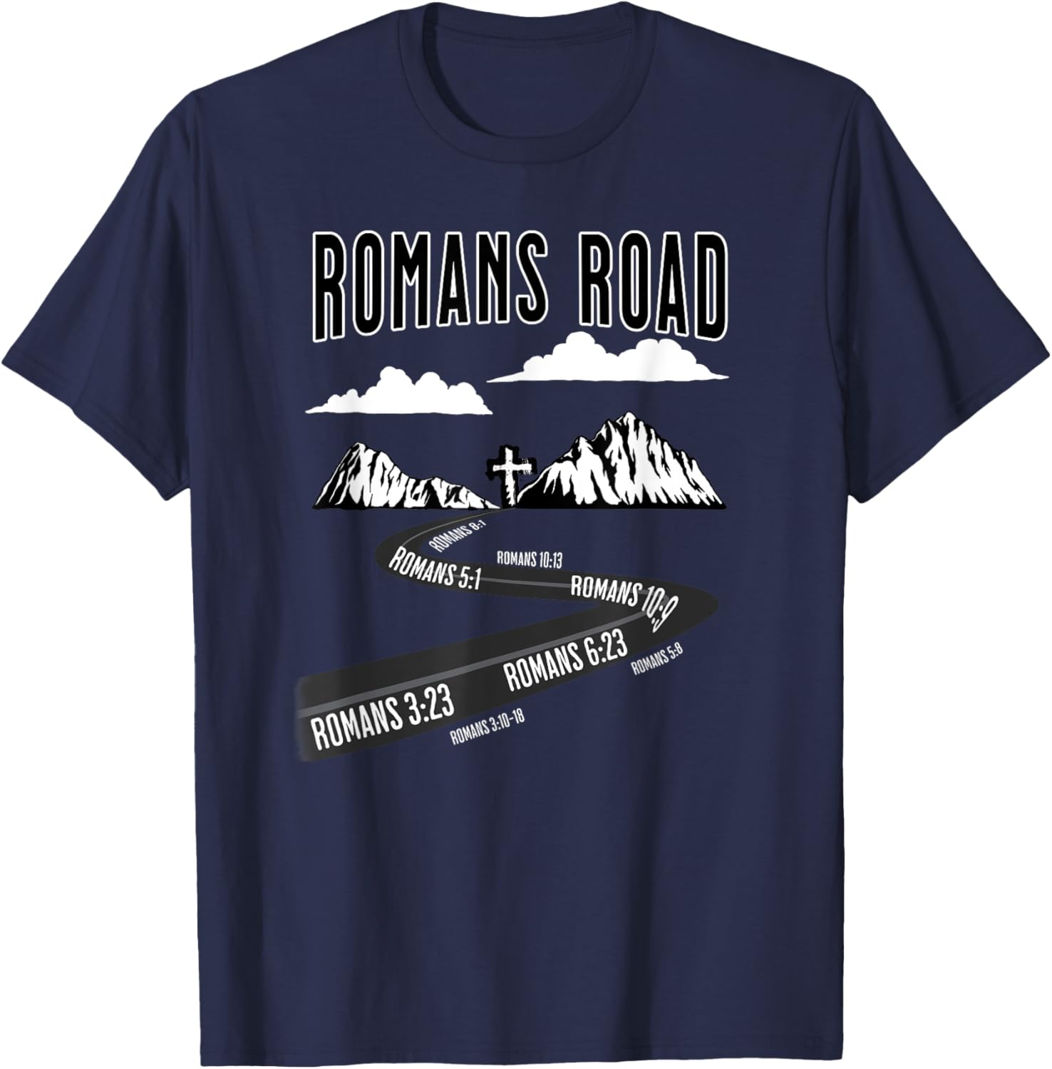 Romans Road to Salvation T-Shirt - T-Shirt | Navy