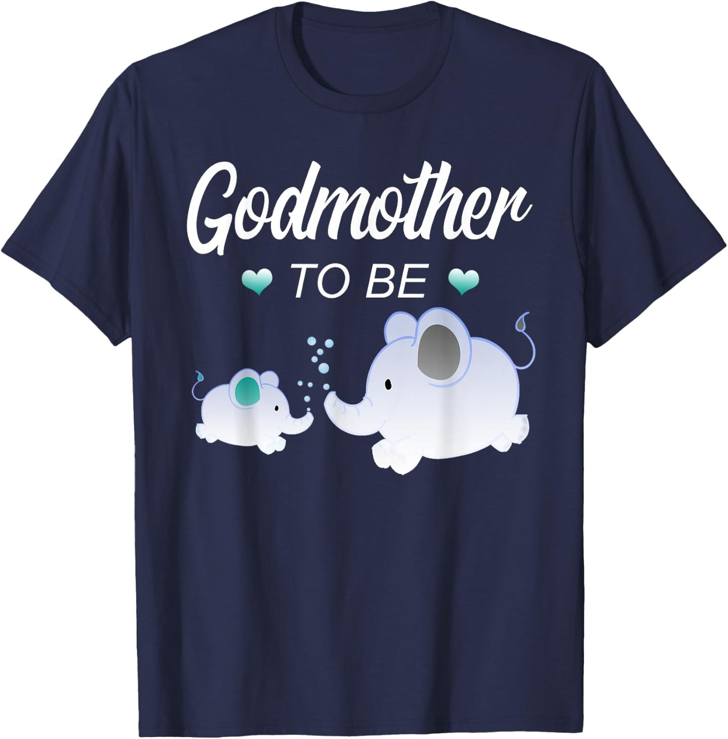 Godmother To Be Elephant Baby Shower For Boy T-Shirt - T-Shirt | Navy