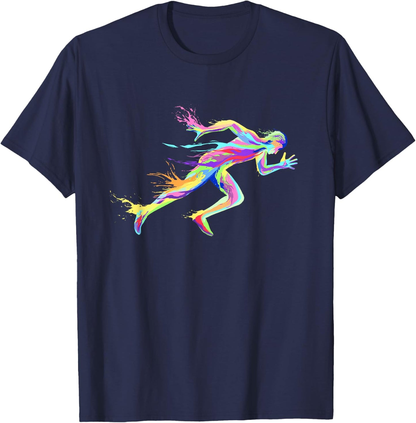 Sprinter Track and Field Runner Running Marathon T-Shirt - T-Shirt | Navy