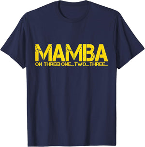 Basketball Hoop Champion Mamba ON Three Motivation T-Shirt - T-Shirt | Navy