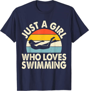 Just A Girl Who Loves Swimming T-Shirt - T-Shirt | Navy