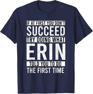 ERIN Gifts Personalized Funny Joke , Adults, , Black, Small, Short Sleeve, , Modern Lightweight, Cotton, Polyester T-Shirt - T-Shirt | Navy