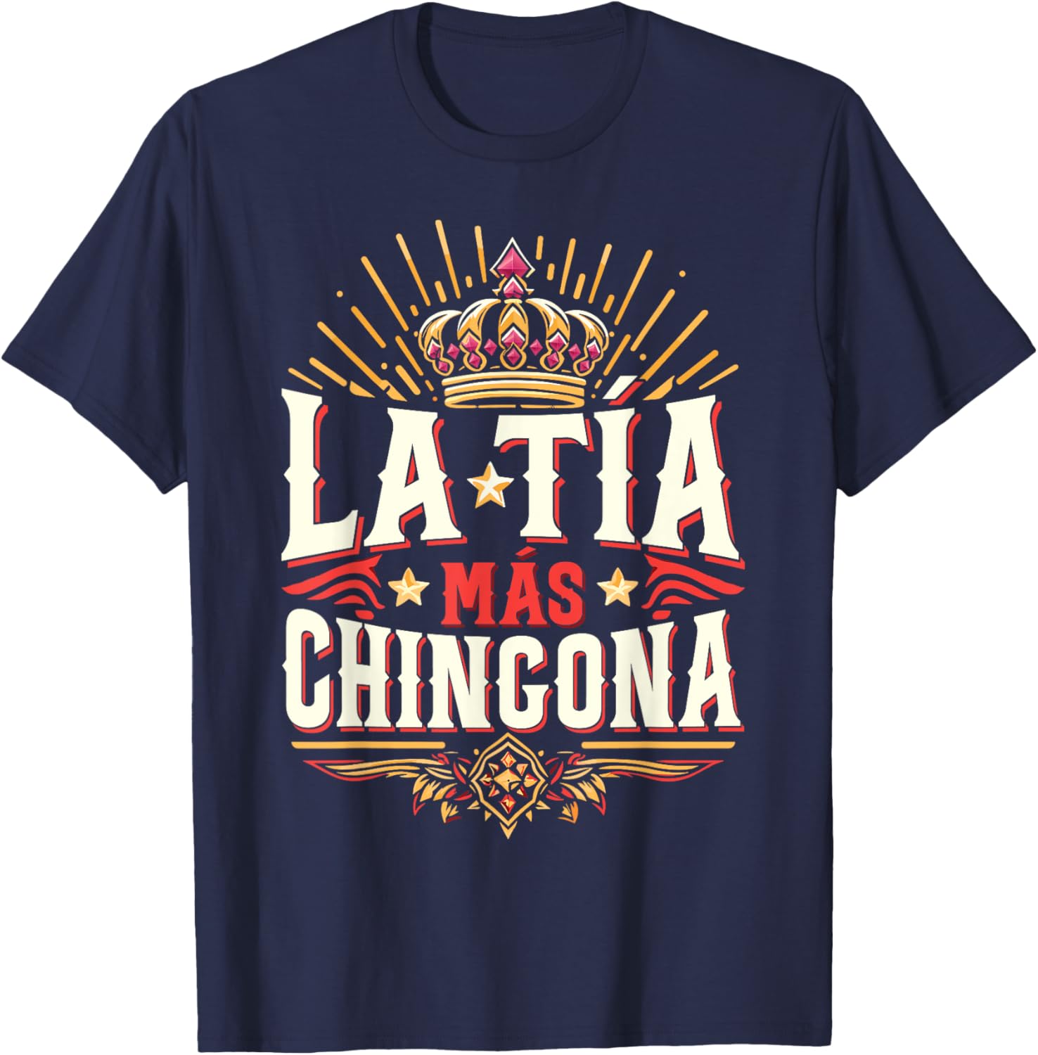 La Tía Más Chingona Mexican Auntie T-Shirt - T-Shirt | Navy