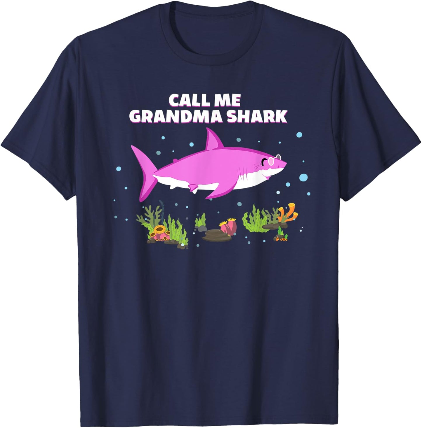 Funny Mothers Day Birthday Call Me Grandma Shark T-Shirt - T-Shirt | Navy