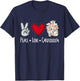 Peace Love Cardiology Cardiac Nurse Cardiologist T-Shirt - T-Shirt | Navy