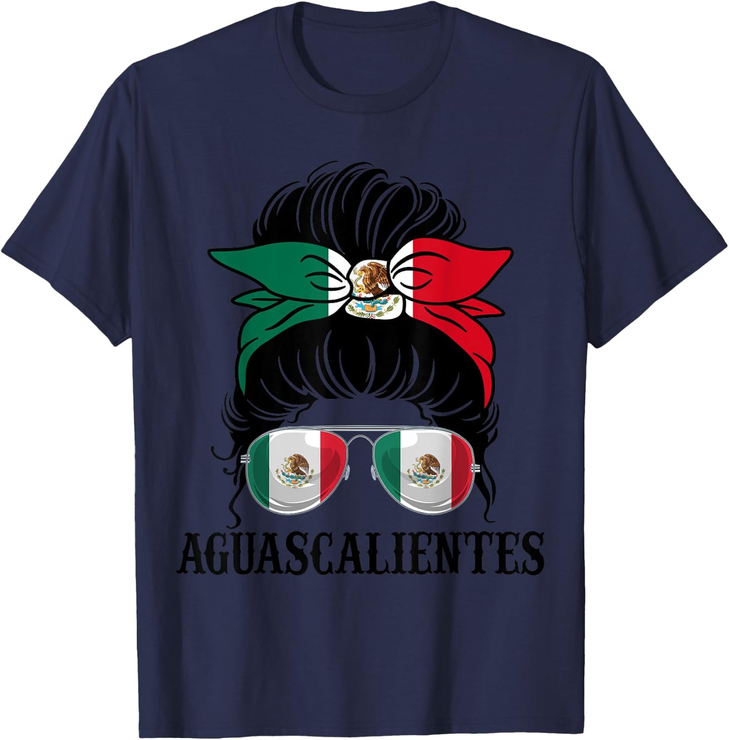 Aguascalientes Mexico Pride Mexican Flag State T-Shirt - T-Shirt | Navy
