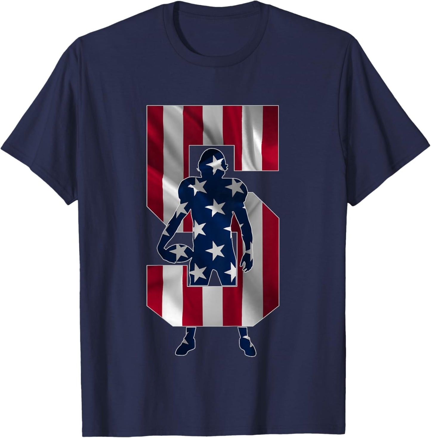 Number 5 Years Football 5th Birthday T-Shirt - T-Shirt | Navy