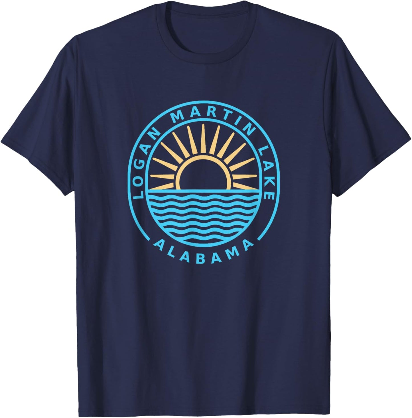 Logan Martin Lake Alabama Outdoors Vintage T-Shirt - T-Shirt | Navy