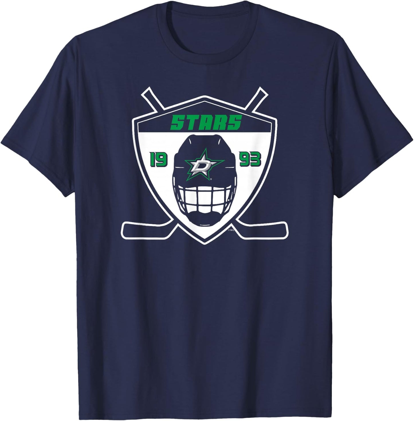 Dallas Stars Shield Black Officially Licensed T-Shirt - T-Shirt | Navy