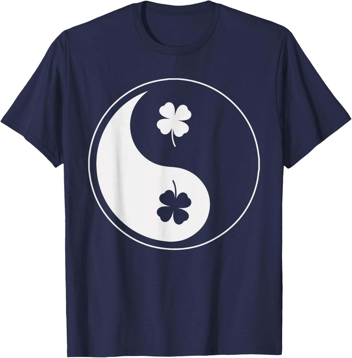 Shamrock Yin Yang Shirt Yoga Meditation St Patricks Day T-Shirt - T-Shirt | Navy