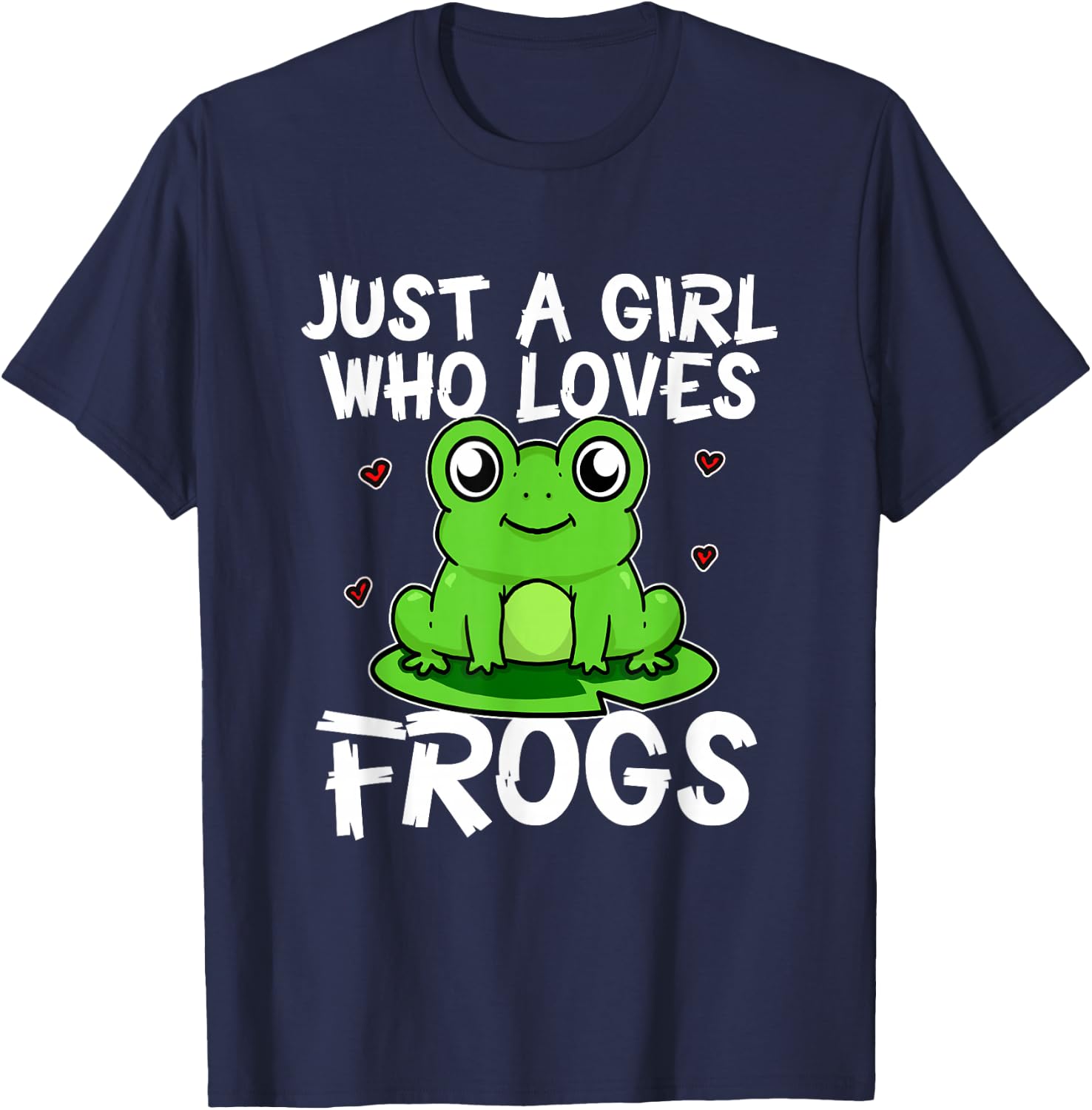 Just A Girl Who Loves Frogs Funny Frog Costume T-Shirt - T-Shirt | Navy