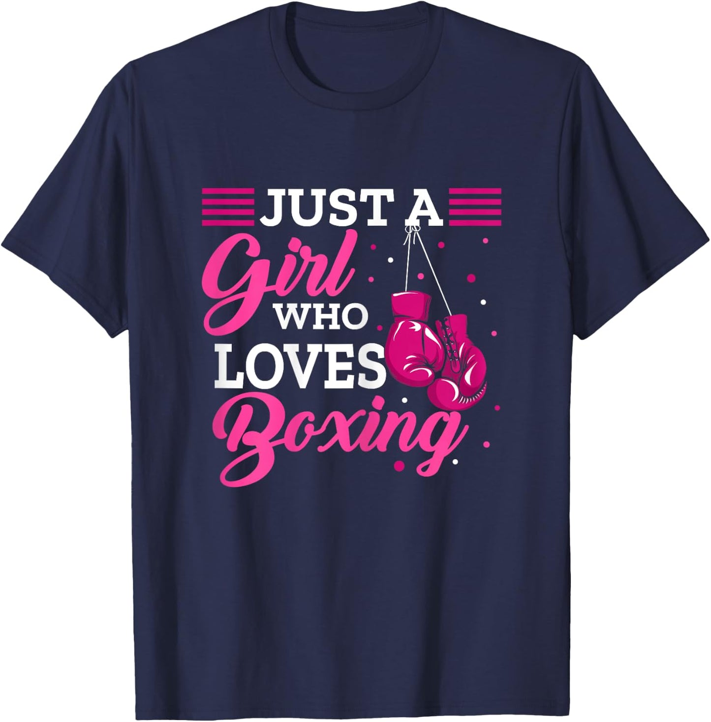 Boxing Girl Outfit Kickoxing Workout Women Gloves Gear T-Shirt - T-Shirt | Navy