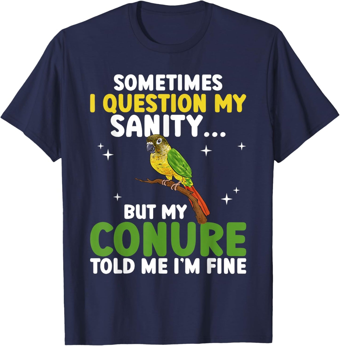 Green Cheek Conure Parrot Bird Conure T-Shirt - T-Shirt | Navy