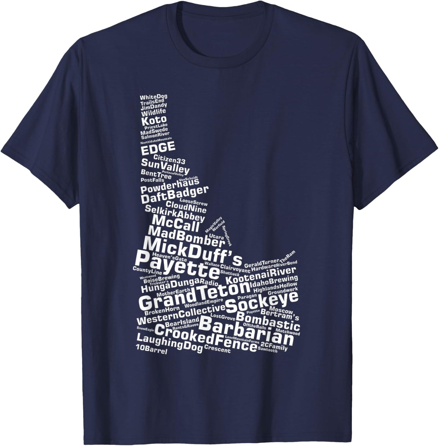 Idaho Breweries T-Shirt - T-Shirt | Navy