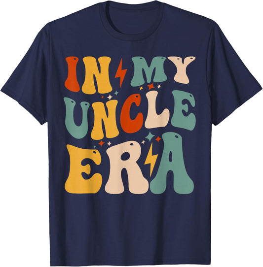 Retro Groovy In My Uncle Era Funny Father's Day T-Shirt - T-Shirt | Navy