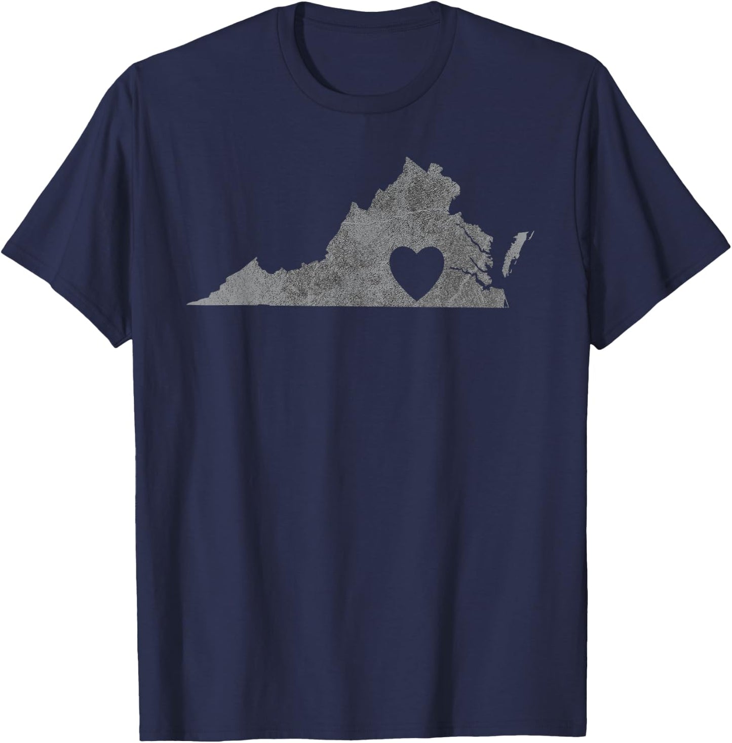 Virginia Lovers State Heart | Vintage Throwback Gift T-Shirt - T-Shirt | Navy