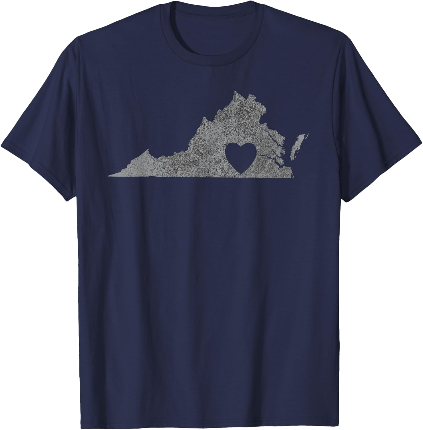 Virginia Lovers State Heart | Vintage Throwback Gift T-Shirt - T-Shirt | Navy