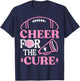 Breast Cancer Football Cheer For Cure Aware Women Kids Men T-Shirt - T-Shirt | Navy