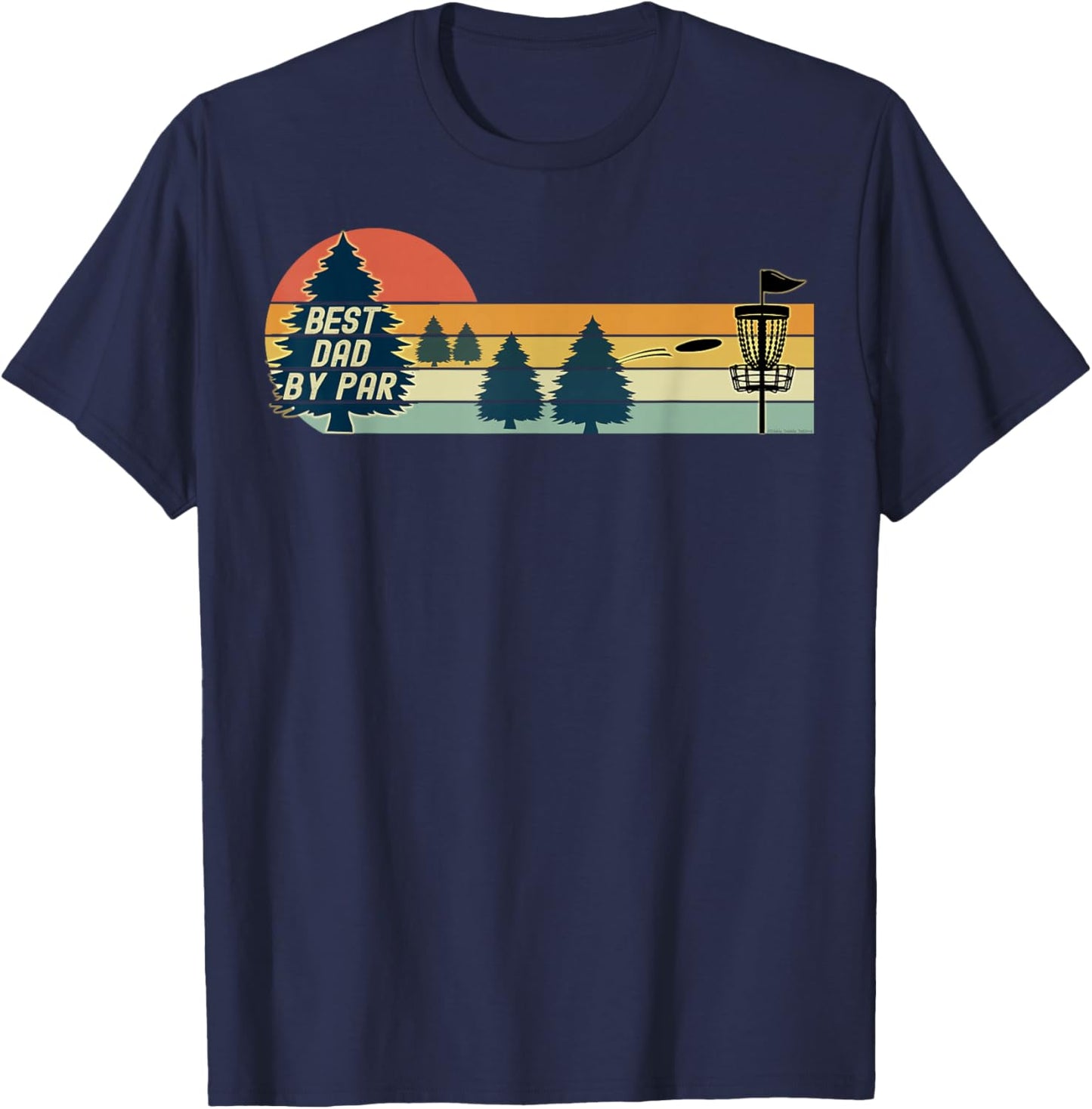 Disc Golf - Best Dad by Par - Father's Day Disc Golf T-Shirt - T-Shirt | Navy