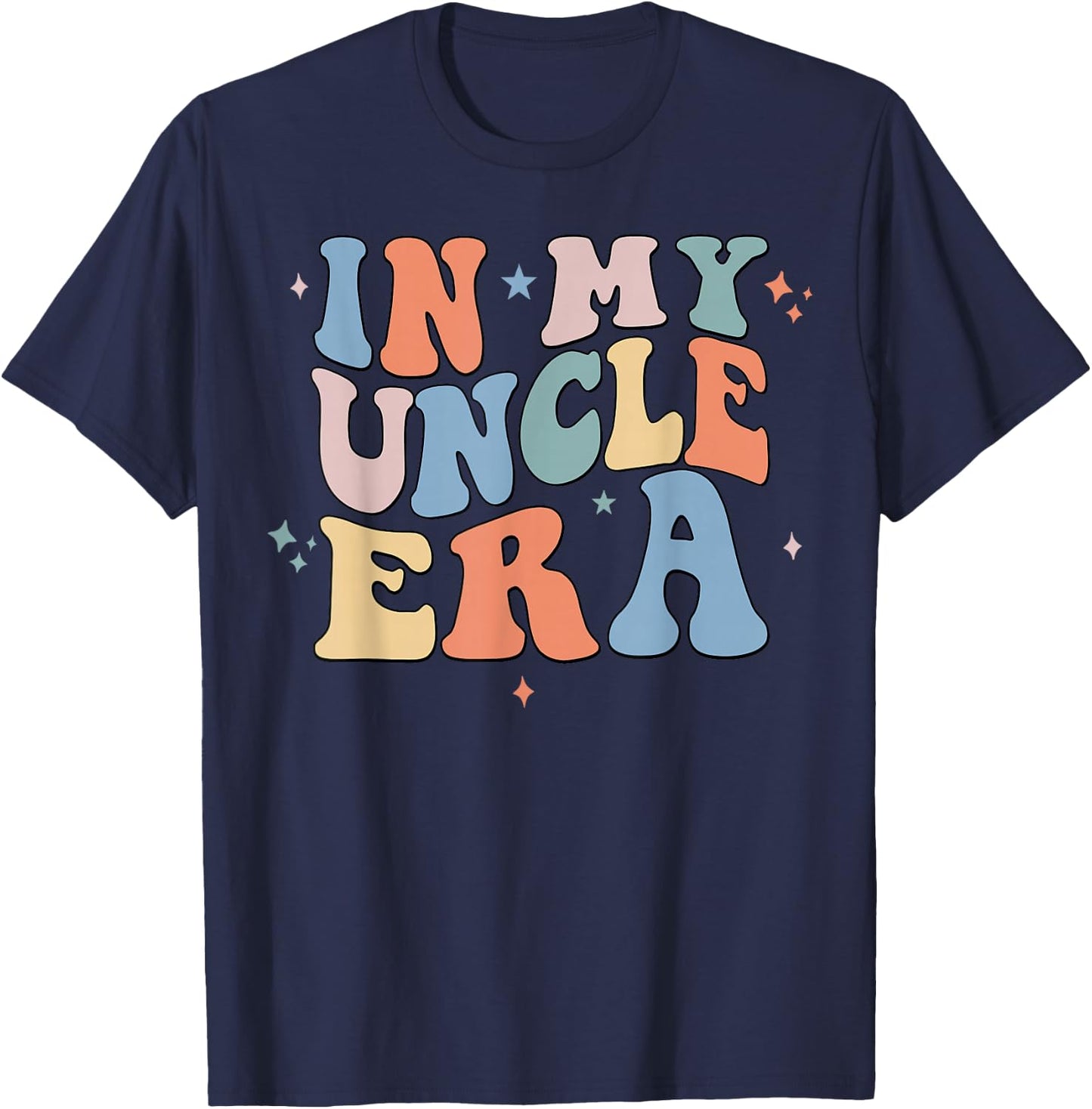 In My Uncle Era Retro Groovy Father's Day T-Shirt - T-Shirt | Navy