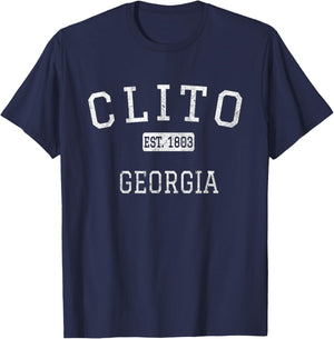 Clito Georgia GA Vintage T-Shirt - T-Shirt | Navy