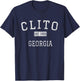 Clito Georgia GA Vintage T-Shirt - T-Shirt | Navy