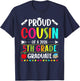 Proud Cousin of a Class of 2026 5th Grade Graduate T-Shirt - T-Shirt | Navy