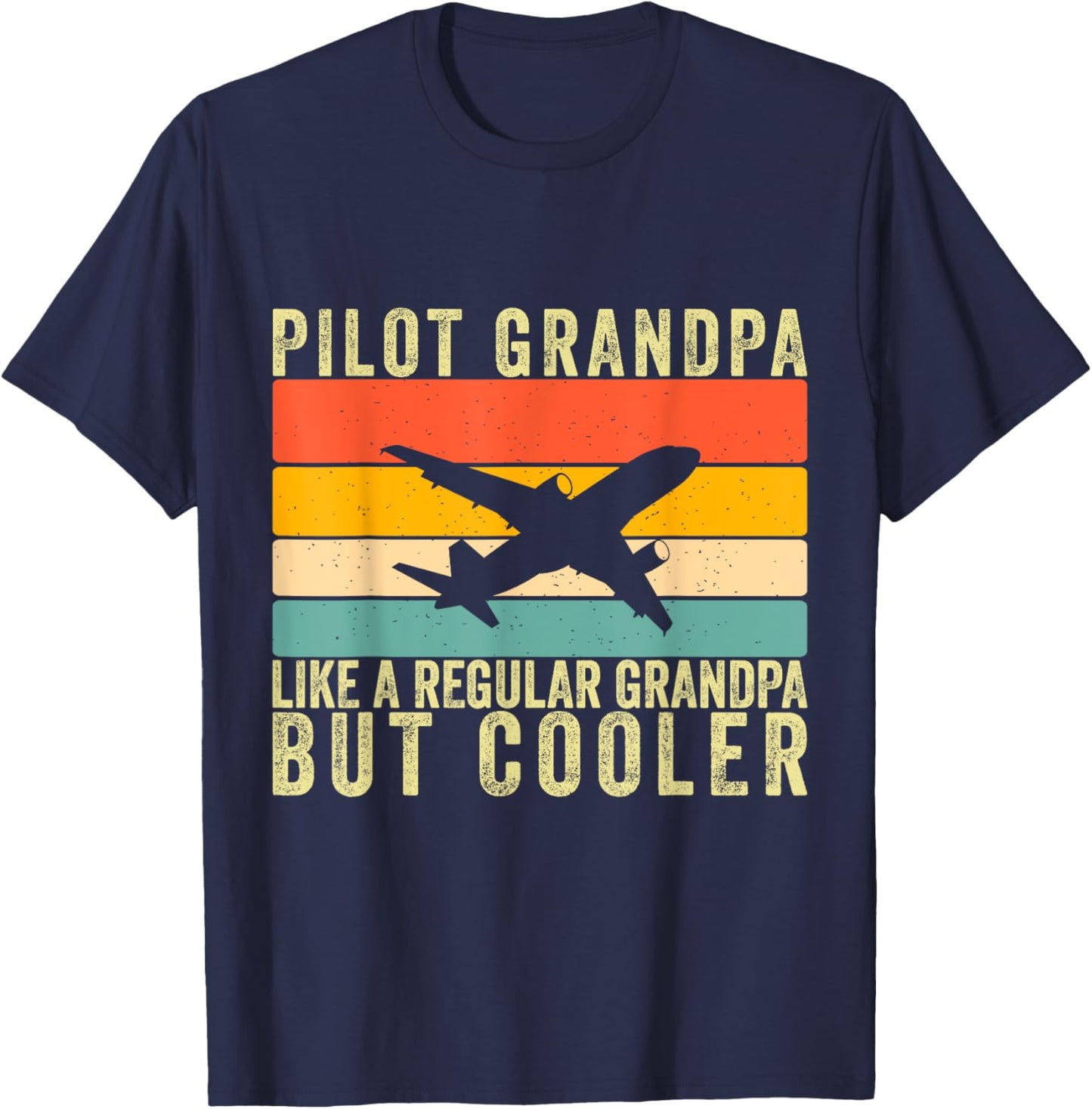 Pilot Grandpa Design Father Day T-Shirt - T-Shirt | Navy