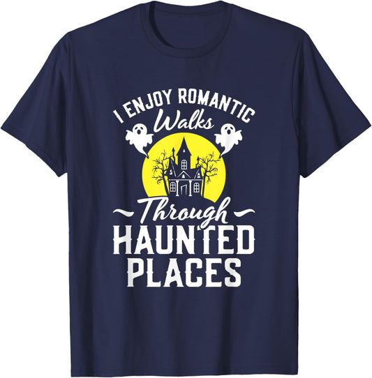 Halloween Paranormal Hunting Ghost Hunter Haunted Places T-Shirt - T-Shirt | Navy